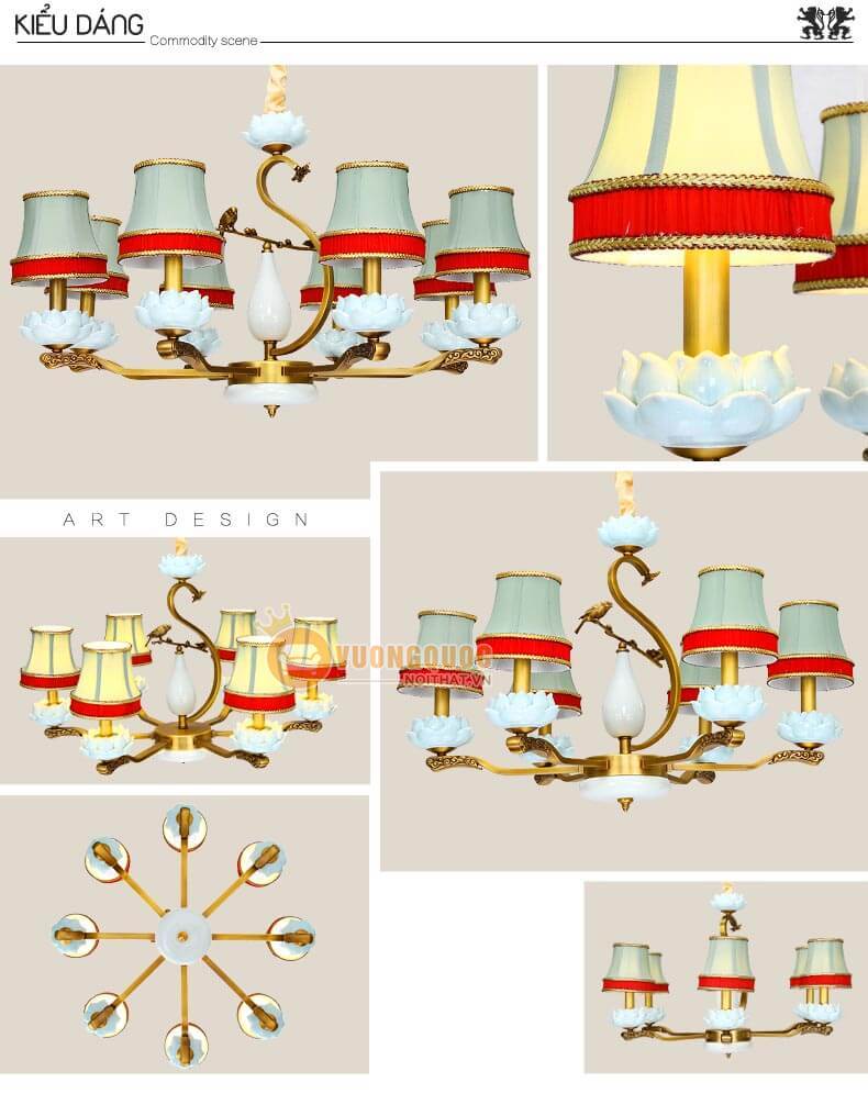 Đèn chùm trang trí phong cách Trung Hoa abr140-4